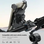 Motorcycle Phone Mount Bike Phone Holder Quick Install Handlebar Clip Scooter Cell Phone Clamp for iPhone for Galaxy