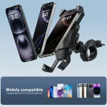 Motorcycle Phone Mount Bike Phone Holder Quick Install Handlebar Clip Scooter Cell Phone Clamp for iPhone for Galaxy