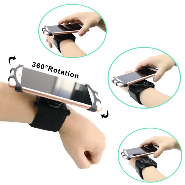 Factory Adjustable 360 Rotation Running Wrist Phone Holder Universal Armband Wristband Phone Mount